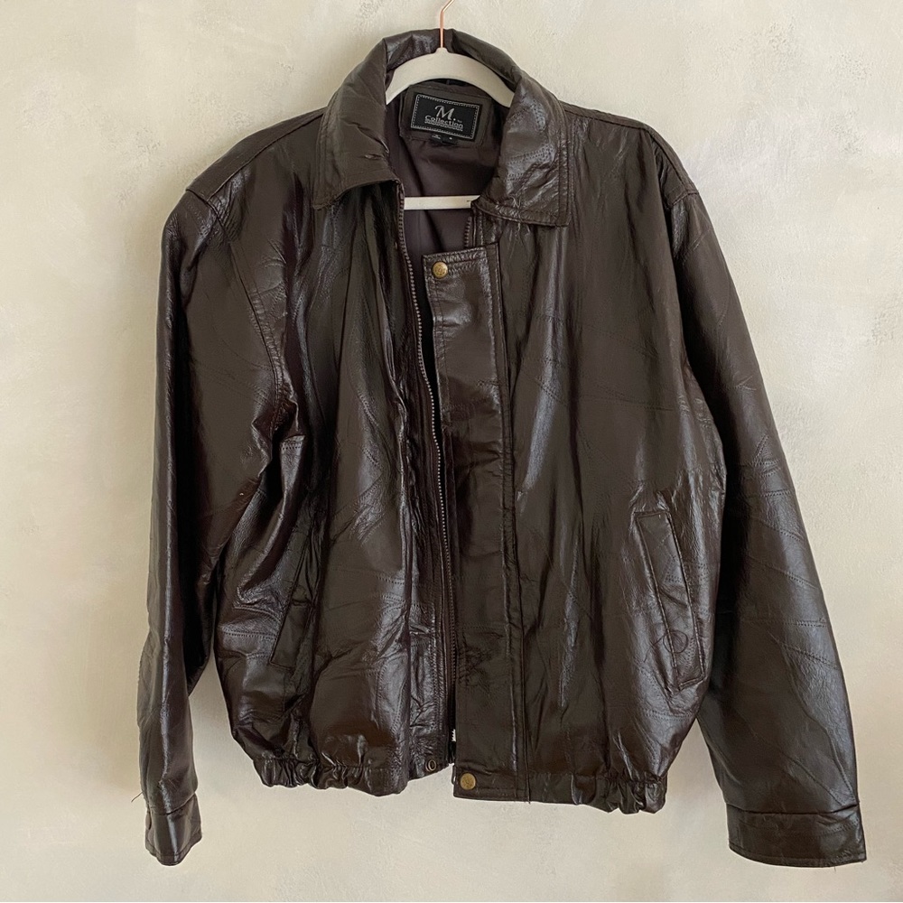 Vintage leather bomber jacket